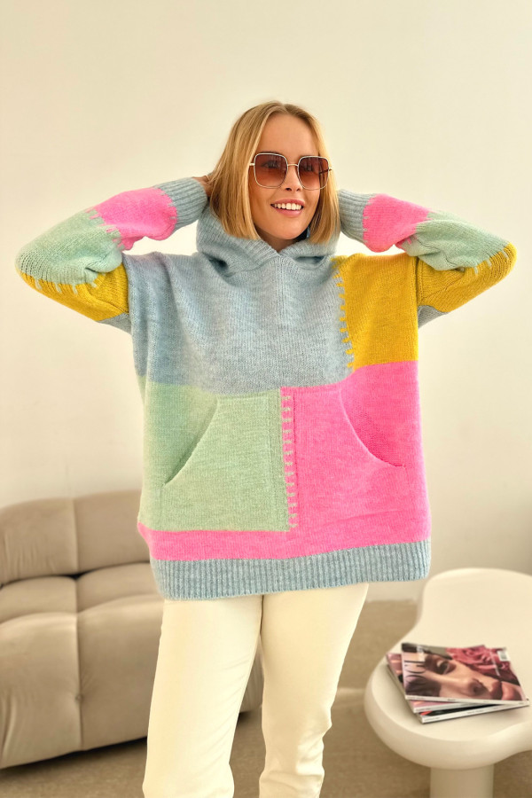 SWETEREK KANGURKA PASTELE NOWOŚĆ